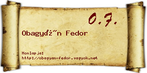 Obagyán Fedor névjegykártya